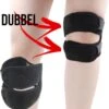 Merkloos Allernieuwste 1x Dubbele Patellaband Kniepeesband ZWART - Patellabrace Kniebrace - Knieband Sport Fitness - Kniepijn Knieklachten - Elastische Verstelbare Kniebrace - ZWART