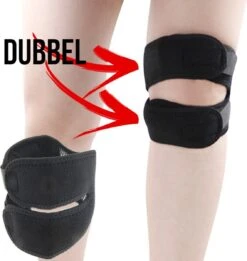 Merkloos Allernieuwste 1x Dubbele Patellaband Kniepeesband ZWART - Patellabrace Kniebrace - Knieband Sport Fitness - Kniepijn Knieklachten - Elastische Verstelbare Kniebrace - ZWART