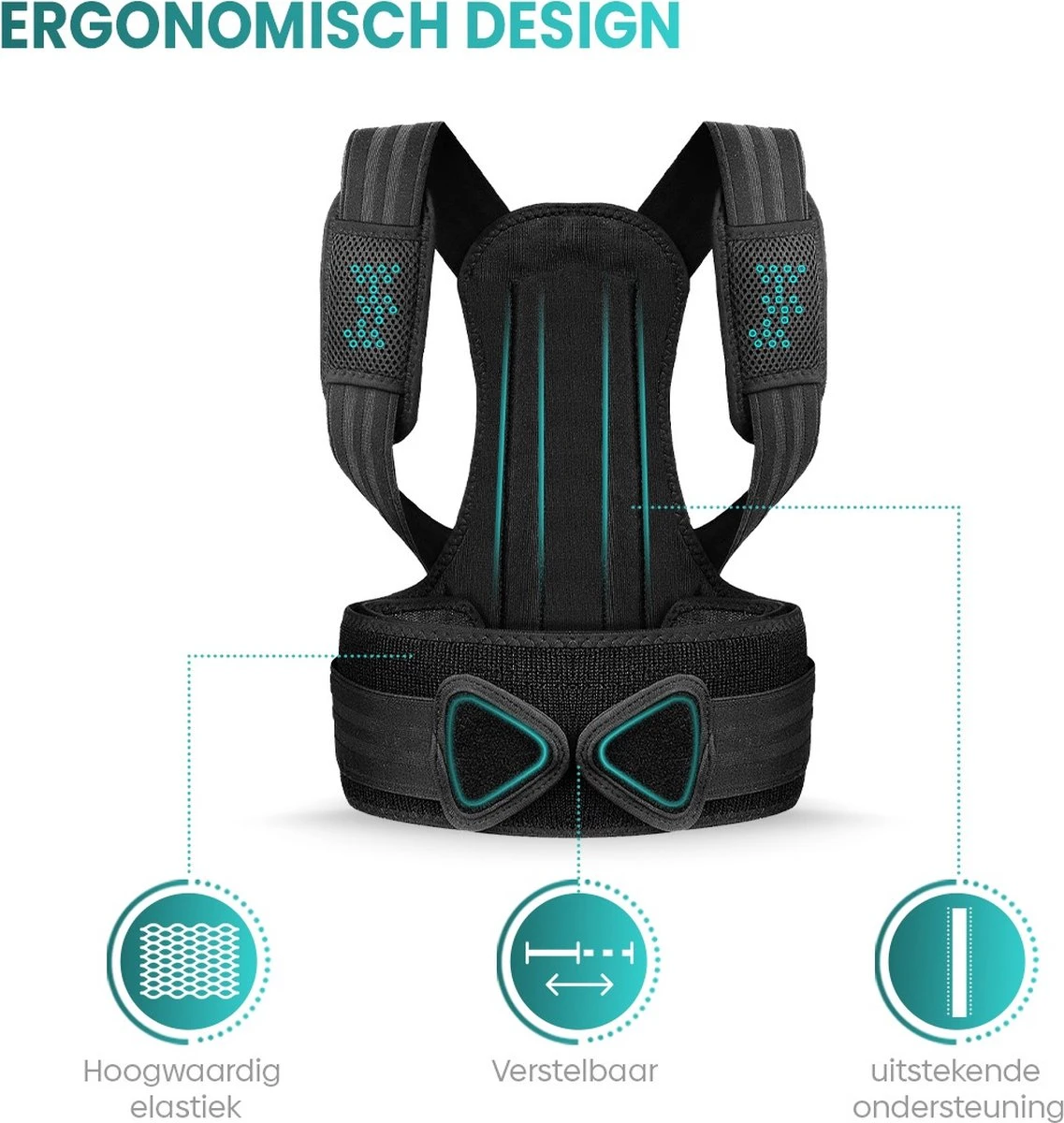 MR. PANACHE XL Premium Postuur Corrector - Inclusief Weerstandsband - Houding Correctie - Rugbrace - Posture Corrector - Rug Corrector - Schouder Brace - Rugband - One Size 5 MR. PANACHE XL Premium Postuur Corrector - Inclusief Weerstandsband - Houding Correctie - Rugbrace - Posture Corrector - Rug Corrector - Schouder Brace - Rugband - One Size - Afbeelding 3