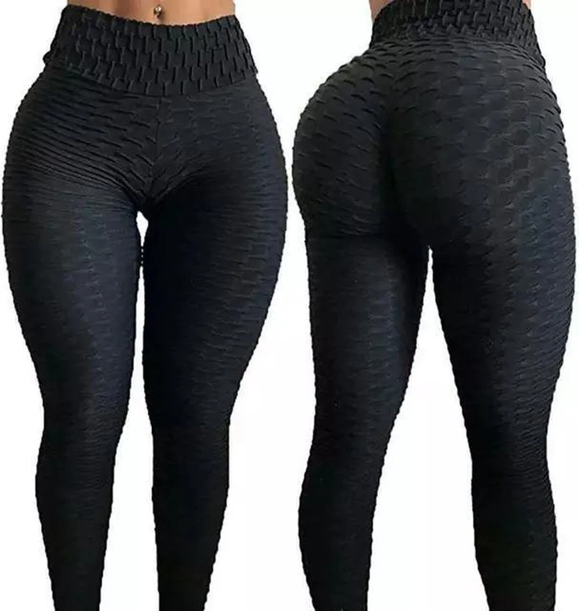 Sportlegging-Yoga -Scrunch Butt-High Waist- Absorberend- Anti Cellulite Legging-Gym Sports -Legging Fitness Wear-Zwart- Maat XL 3 Sportlegging-Yoga -Scrunch Butt-High Waist- Absorberend- Anti Cellulite Legging-Gym Sports -Legging Fitness Wear-Zwart- Maat XL