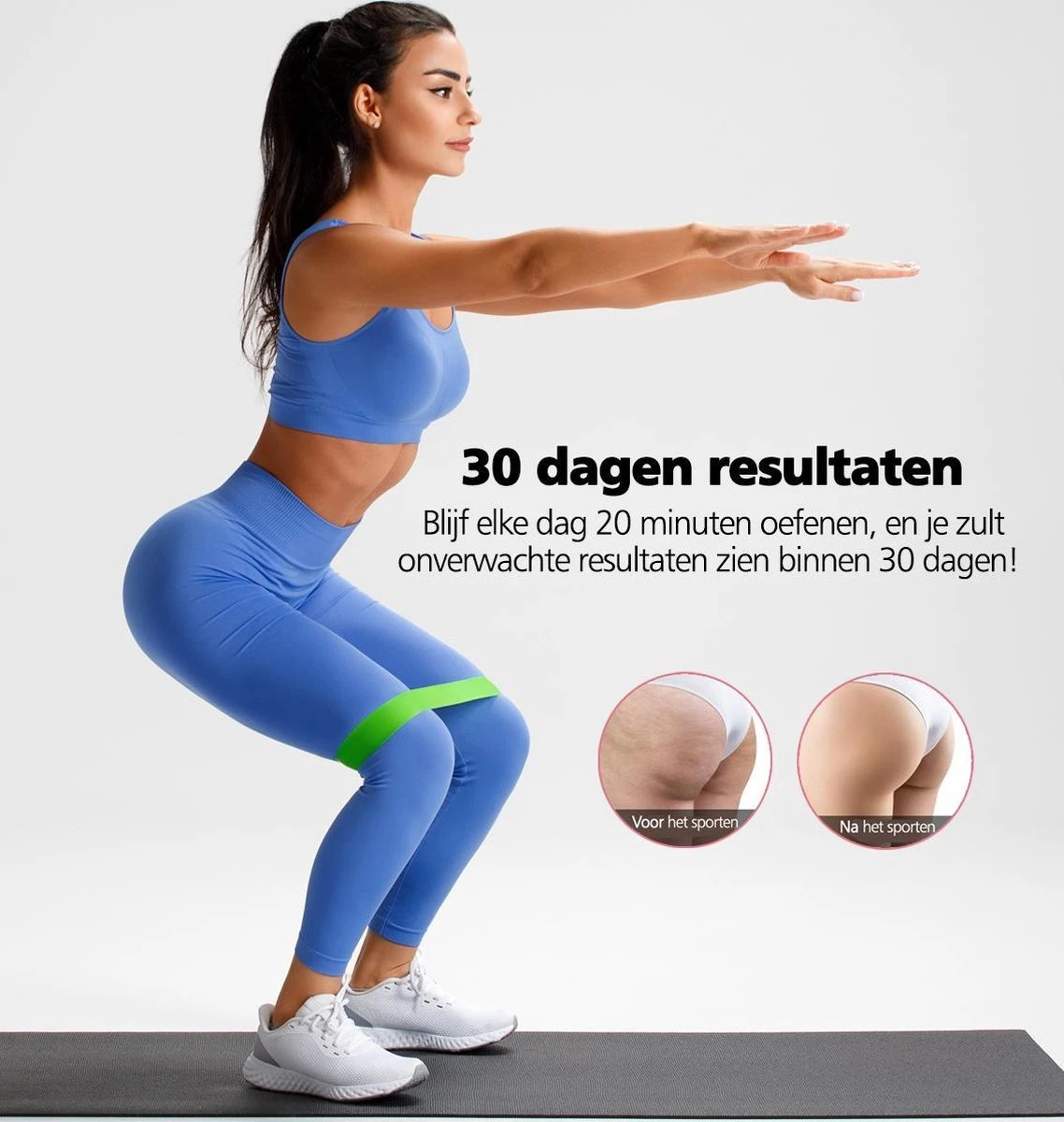 SWILIX ® Resistance Band - Weerstandsbanden - Booty Band - Fitness Elastieken Voor Benen En Billen - Fitness Banden - Set Van 4 11 SWILIX ® Resistance Band - Weerstandsbanden - Booty Band - Fitness Elastieken Voor Benen En Billen - Fitness Banden - Set Van 4 - Afbeelding 9