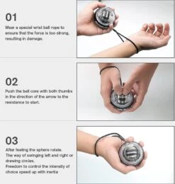 U-Fit One PowerBall Met Led Verlichting & Autostart - Forceball - WristBall - Spinner - Handtrainer - Polstrainer - Stressbal - Zwart -Merkloos Winkel 1139x1200 6