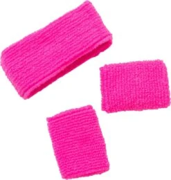Folat Zweetbandjes Polyester Neonroze 3 Stuks One-size