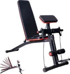 Fitnessbank - Halterbank Verstelbaar - Halterbank - Buikspierbank - Beentrainer - Fitness - 153 X 53 X 102 Cm