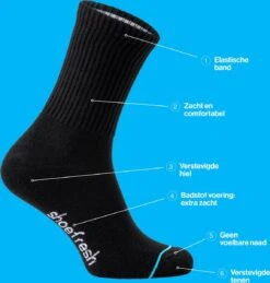 7 Paar Shoefresh Bamboe Sportsokken Heren - Maat 46-48 – Zwart – Naadloze Sokken -Merkloos Winkel 1146x1200 16