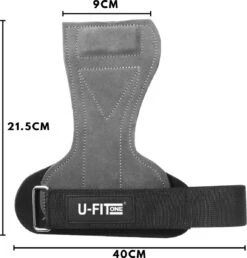 U-Fit One Leer Lifting Straps - Deadlift Straps - Powerlifting - Fitness Straps - Wrist Support - Bodybuilding - Crossfit -Merkloos Winkel 1148x1200 17