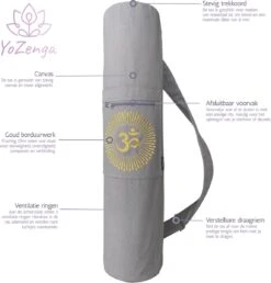 YoZenga Yogatas | Ohm Sandy Grey Met Trekkoord | Sporttas | Yoga Koker Tas -Merkloos Winkel 1150x1200 27