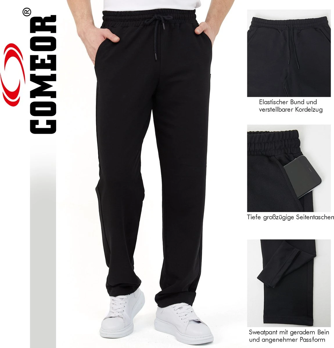 Comeor Joggingbroek Heren - Zwart - 5XL - Trainingsbroek Heren - Lange Sportbroek 3 Comeor Joggingbroek Heren - Zwart - 5XL - Trainingsbroek Heren - Lange Sportbroek
