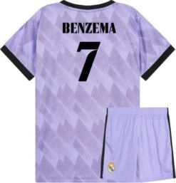 Real Madrid Voetbaltenue Benzema Uit Voetbaltenue Kinderen - Jongens En Meisjes - 2022-2023-140
