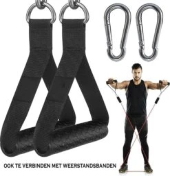 MJ Sports Premium Strap Handles Inclusief 2 Karabijnhaken - Handvatten Set - Voor Krachtstations En Weerstandsbanden - Cable Crossover - Fitness - Handgrepen Met D-ring - Zwart -Merkloos Winkel 1158x1200 14