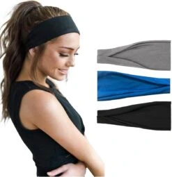 LIXIN Set 3 Stuks Vouwen Haarbanden - Dames Haarbanden - Kleur 3 - Hoofdband Dames - Volwassenen - Elastisch Antislip - Yoga - Hardlopen - Haaraccessoires