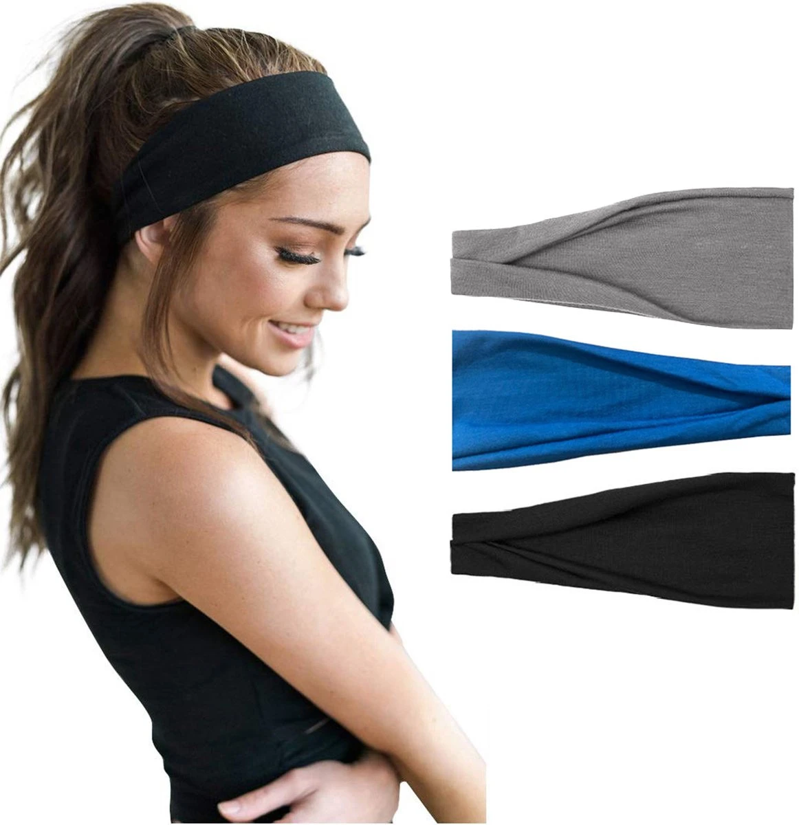 LIXIN Set 3 Stuks Vouwen Haarbanden - Dames Haarbanden - Kleur 3 - Hoofdband Dames - Volwassenen - Elastisch Antislip - Yoga - Hardlopen - Haaraccessoires 3 LIXIN Set 3 Stuks Vouwen Haarbanden - Dames Haarbanden - Kleur 3 - Hoofdband Dames - Volwassenen - Elastisch Antislip - Yoga - Hardlopen - Haaraccessoires