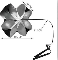 Merkloos Running Parachute - Weerstandsparachute - Fitness Parachute - Power Training - Resistance Parachute - 5 Tot 15 KG Kracht - Zwart -Merkloos Winkel 1165x1200 11