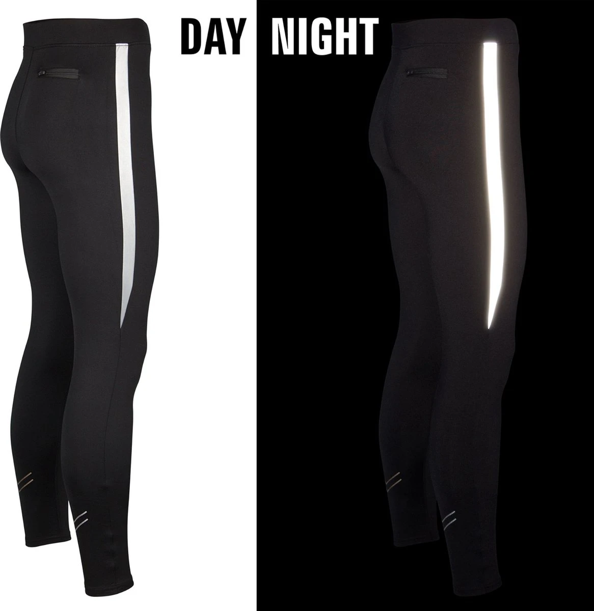 Avento Runningbroek Heren - Reflective Stripe - Zwart/Zilver - L 6 Avento Runningbroek Heren - Reflective Stripe - Zwart/Zilver - L - Afbeelding 4