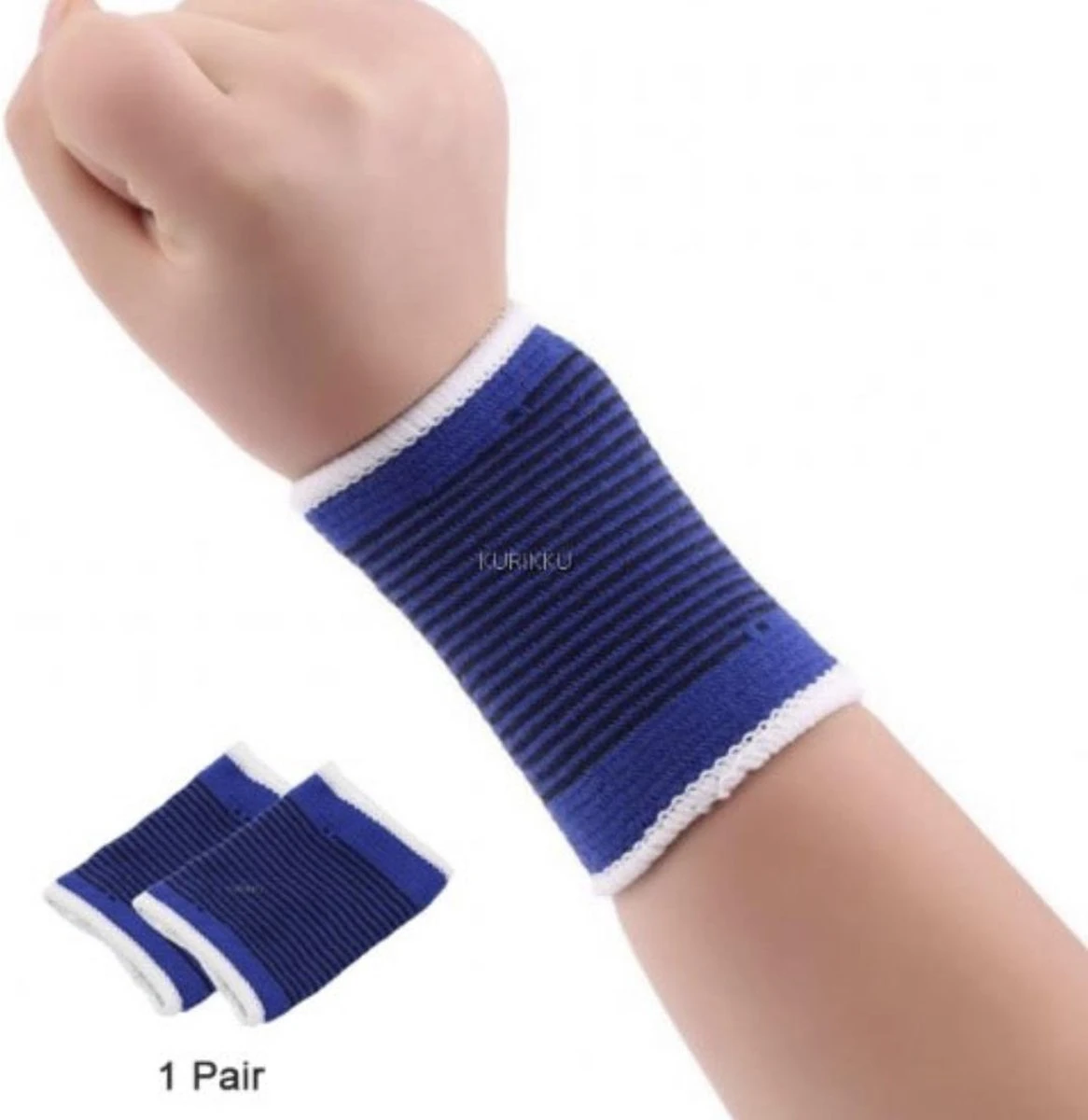 Polsbrace Polsbandage Band Van Versteeg® - Ortho Stretch Compressie - Lichte Pols Klachten Bescherming - 2 Stuks - Blauw 3 Polsbrace Polsbandage Band Van Versteeg® - Ortho Stretch Compressie - Lichte Pols Klachten Bescherming - 2 Stuks - Blauw