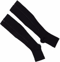 Compressiekousen Steunkousen Met Rits & Open Teen - Elastische Hardloop / Sport / Vliegtuig Compressie Sokken - Running Travel Sock - Reissokken / Reis Kousen - Heren - Maat 43/44/45/56/47 - Zwart -Merkloos Winkel 1169x1200 15