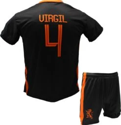 Virgil Van Dijk Nederlands Elftal Voetbaltenue Uit Zwart | Imitatie Voetbal Shirt + Broekje Set - EK/WK Tenue | Maat S (164)