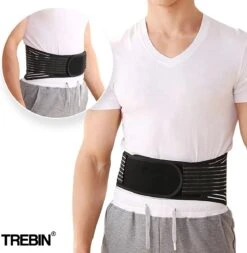 Trebin Rugbrace Onderrug - Rugband - Postuur Corrector - Rug - One Size Met Toermalijn Paneel - Zwart