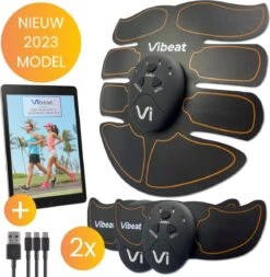 EMS Buikspieren Trainer Elektrisch - AB Trainer - Afslankband - Spierstimulator - Sixpack Buiktrainer - Buikspiertrainer - USB Oplaadbaar - Incl. 24 Gel Pads - Incl. E-book