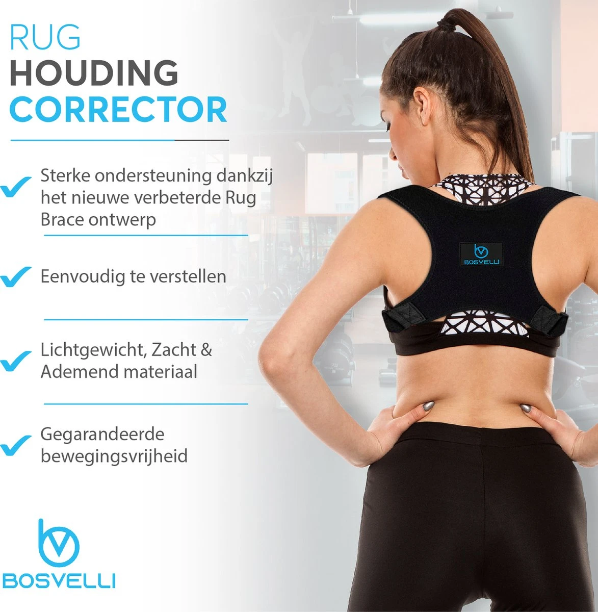 Bosvelli A400 Postuur Corrector Met Okselpads - One Size - Houding Correctie - Rug Brace 4 Bosvelli A400 Postuur Corrector Met Okselpads - One Size - Houding Correctie - Rug Brace - Afbeelding 2