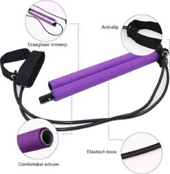Bodio Pilates Stick - Pilates Bar - Weerstandsband - Resistance Band - Fitness Elastiek - Weerstandbanden Fitness - Fitness Krachttraining - Fitness - Pilates - Binnen - Buiten - Full Body Workout - Paars -Merkloos Winkel 1174x1200 15