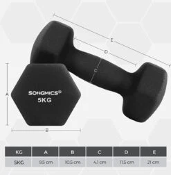 Soof & Tess Halterset - Gewichten - Dumbbell Set - Neopreen Dummbbells - 2 X 5 Kg -Merkloos Winkel 1174x1200 5