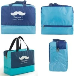 TDR-Multifunctionele Waterdichte Tas Met Aparte Compartimenten Voor Droge En Natte Kleding En Een Schoenenvak - Ideaal Voor Strand, Zwembad, Sport, Reizen En Meer - Marineblauw - 35 X 17 X 29 Cm