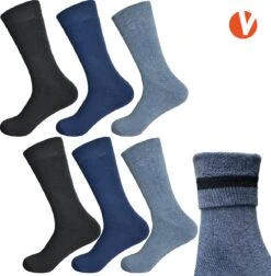 Merkloos Heat Champion Thermosokken - Thermosokken Dames Heren - Winter Ski Sokken - Wandelsokken - Mix - 6 Paar - Maat 41-46