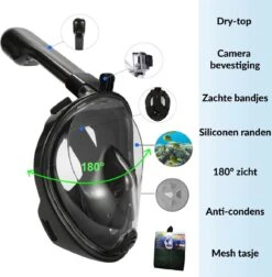 Merkloos Duikmasker Full Face L/XL - Duikbril Met Snorkel - Snorkelset Volwassenen - Zwart - Snorkelmaskers -Merkloos Winkel 1178x1200 11