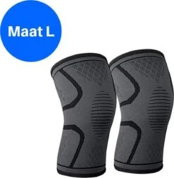 Compressie Knie Brace - Knie Bandage - Knie Verband - Elastische Bandage - Band - Strap - Sleeve - Kousen - Warmers - Blessures - Sport Ondersteuning - Knee Support - Vrouwen - Mannen - Maat: L - 1 Stuk - Zwart