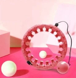 Merkloos Innovagoods Verstelbare Fitness Hoelahoep Met Gewicht - Hoelahoep Voor Volwassenen En Kinderen - Hula Hoop Fitness - Roze