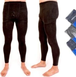 Merkloos Lange Thermo Onderbroek Heren - Zwart - L/2XL