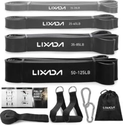 URBANKR8 – Professionele Fitnessbanden 4 Stuks Weerstandsbanden – GRIJS/ZWART UITVOERING - Elastische 100% Natuurlijk Latex -Merkloos Winkel 1183x1200 19