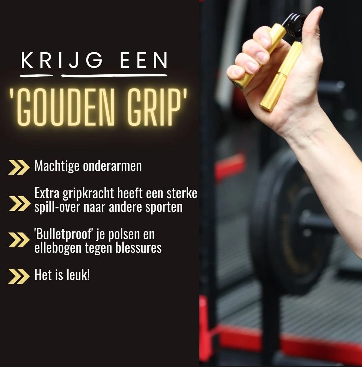 Gouden Grip Handknijper 6-Delige Premium Set 23-135kg + E-book - Handtrainer - Handgrippers - Handknijper Fitness - Knijphalter - Onderarm Trainer - Handtrainer - Heavy Grip - Buigveer 6 Gouden Grip Handknijper 6-Delige Premium Set 23-135kg + E-book - Handtrainer - Handgrippers - Handknijper Fitness - Knijphalter - Onderarm Trainer - Handtrainer - Heavy Grip - Buigveer - Afbeelding 4