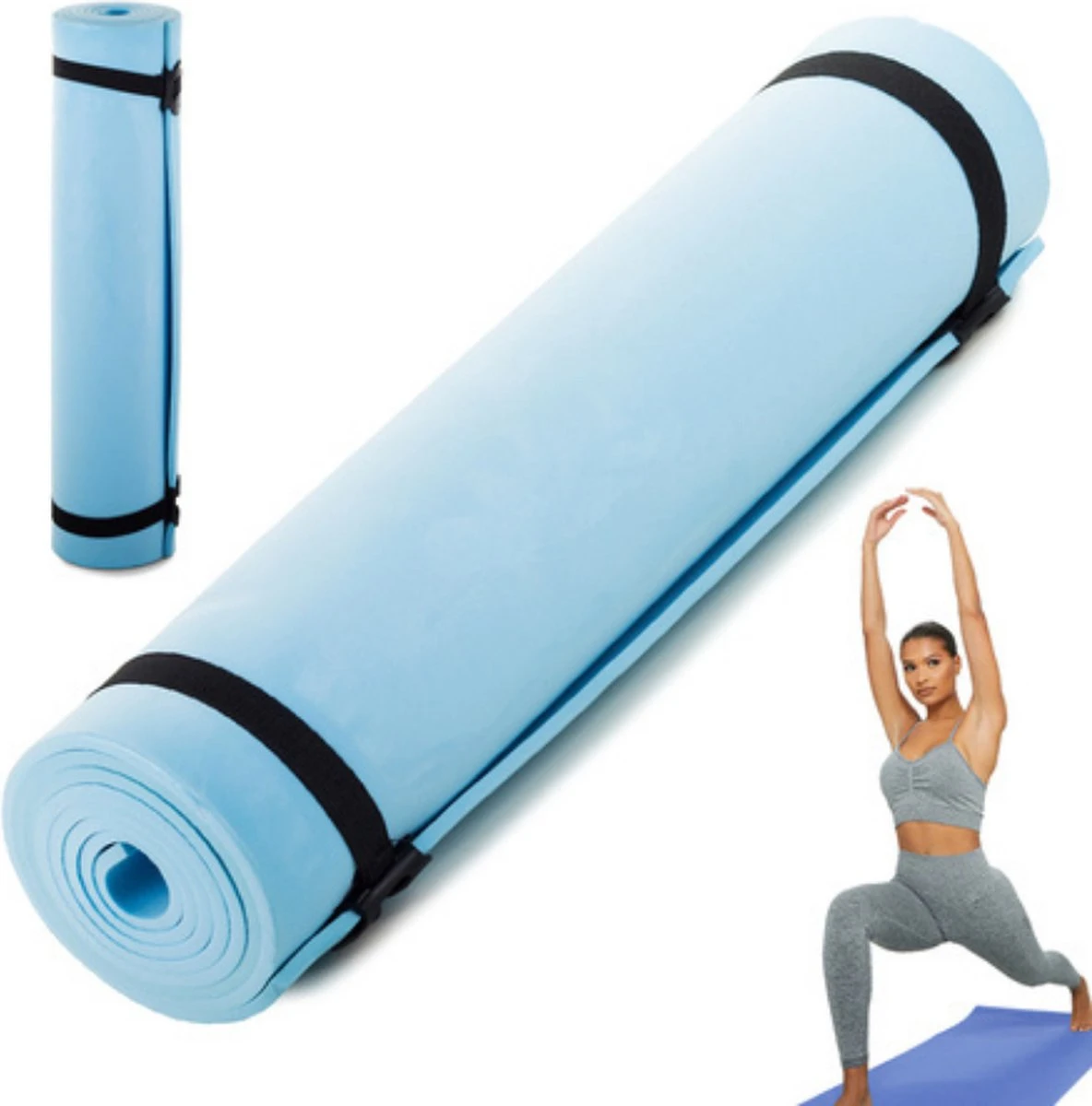 Verk Group - Yogamat - Sportmat - Fitnessmat - Blauw - Gemaakt Van Hoogwaardige Materialen 3 Verk Group - Yogamat - Sportmat - Fitnessmat - Blauw - Gemaakt Van Hoogwaardige Materialen