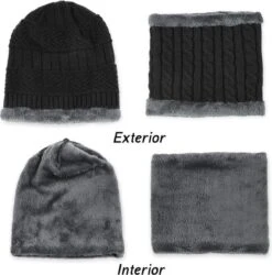 Merkloos Gebreide Beanie Muts En Sjaal Set | Warme Bonnet Winter Muts Met Colsjaal Nekwarmer | Halswarmer Wintermuts Wol Gevoerd | Warme & Zachte Fleece Voering | Unisex | Voor Dames En Heren | Volwassenen - Koffie - Coffee -Merkloos Winkel 1184x1200 9