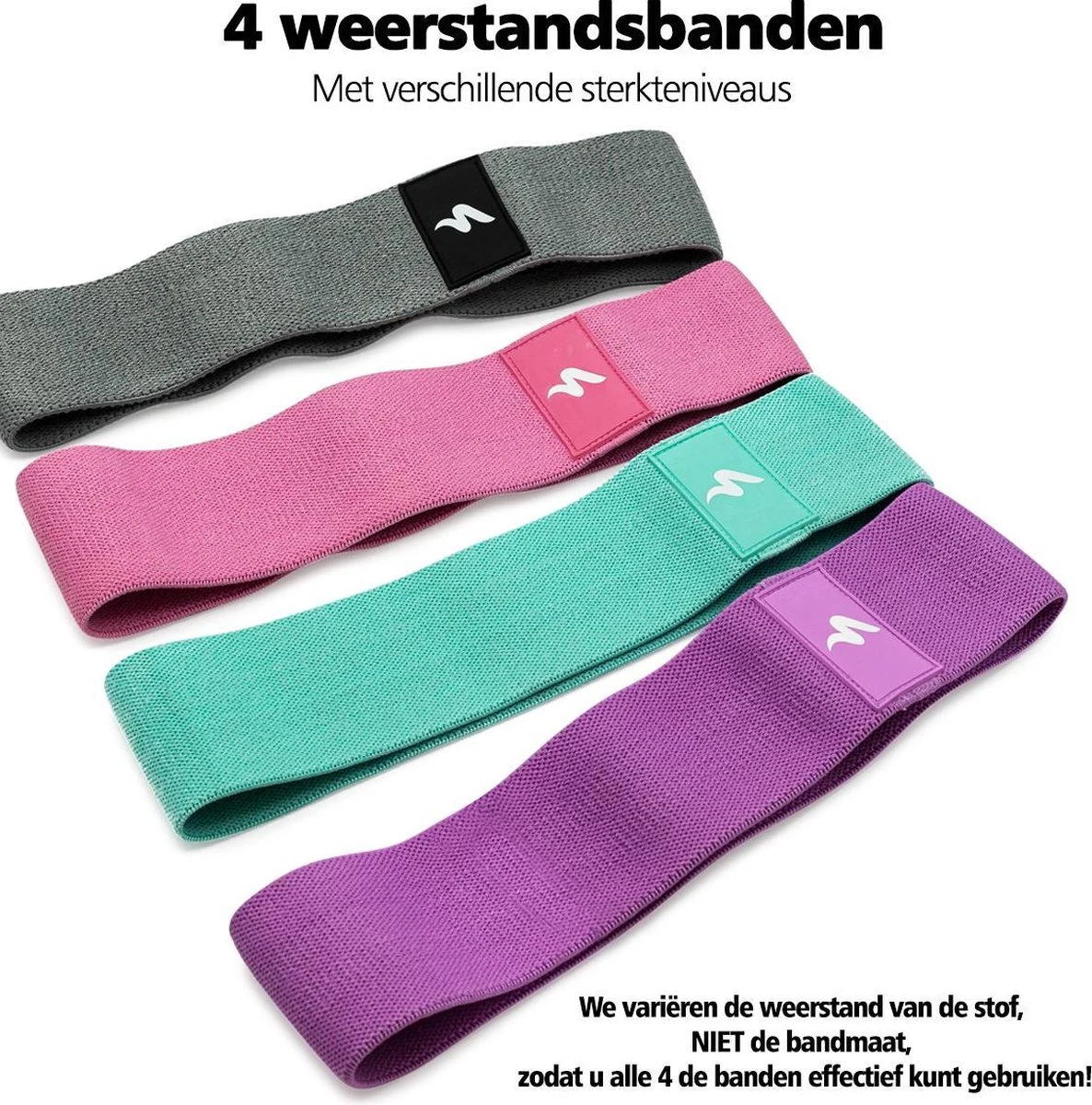 SWILIX ® Resistance Band - Weerstandsbanden - Booty Band - Fitness Elastieken Voor Benen En Billen - Fitness Banden - Set Van 4 4 SWILIX ® Resistance Band - Weerstandsbanden - Booty Band - Fitness Elastieken Voor Benen En Billen - Fitness Banden - Set Van 4 - Afbeelding 2