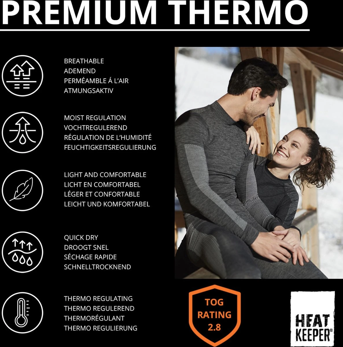 Heatkeeper Thermoset Heren Premium Techno - Thermoshirt Met Lange Mouwen En Legging - Zwart Melange - TOGwaarde 2.8 - Thermisch Isolerend Shirt En Legging - Maat XXL 11 Heatkeeper Thermoset Heren Premium Techno - Thermoshirt Met Lange Mouwen En Legging - Zwart Melange - TOGwaarde 2.8 - Thermisch Isolerend Shirt En Legging - Maat XXL - Afbeelding 9