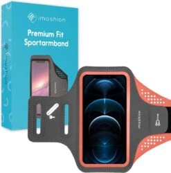 IMoshion Hardloop Telefoonhouder - Hardloopband - Universele Sportarmband - Ruimte Voor Pasje En Sleutel - Van 5 T/m 6,1 Inch - Oranje