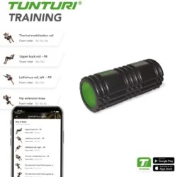 Tunturi Yoga Grid Foam Roller - Foam Roller The Grid - Foamroller - Fitness Roller - 33cm - Zwart - Incl. Gratis Fitness App -Merkloos Winkel 1188x1200 2