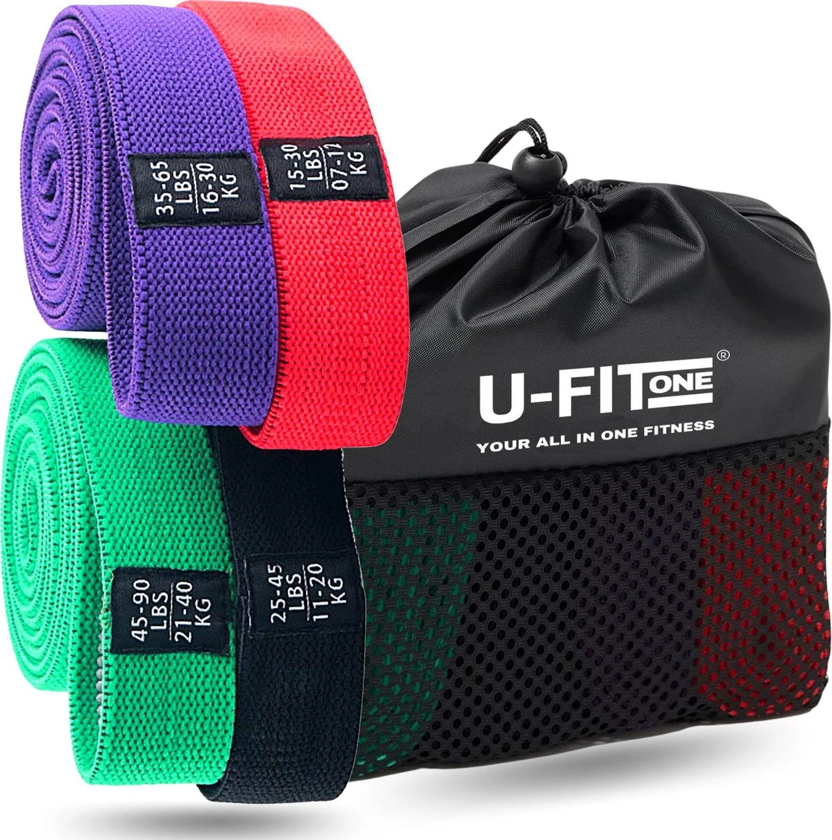 U Fit One 4 Delige Lange Resistance Band Set - Stoffen Fitness Elastiek - Elastieken - Weerstandsband - Stretch Band - Fitnessband - Fysiotherapie - Yogaband - Yoga - Pilates 6 U Fit One 4 Delige Lange Resistance Band Set - Stoffen Fitness Elastiek - Elastieken - Weerstandsband - Stretch Band - Fitnessband - Fysiotherapie - Yogaband - Yoga - Pilates - Afbeelding 4