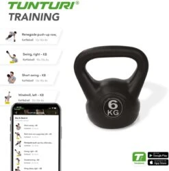 Tunturi PVC Kettle Bell - Kettlebell - 6 Kg - Incl. Gratis Fitness App -Merkloos Winkel 1188x1200 23