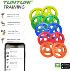 Tunturi Aerobic Halterschijven - Halter Gewichten - 2x 0.5 Kg - 30mm - Oranje - Incl. Gratis Fitness App -Merkloos Winkel 1188x1200 30