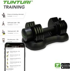 Tunturi Selector Dumbbell - Halterset - Dumbbell Set - Verstelbare Dumbbell - 12,5kg - Incl. Gratis Fitness App -Merkloos Winkel 1188x1200 32