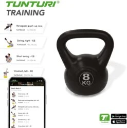 Tunturi PVC Kettle Bell - Kettlebell - 8 Kg - Incl. Gratis Fitness App -Merkloos Winkel 1188x1200 38