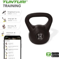 Tunturi PVC Kettle Bell - Kettlebell - 12 Kg - Incl. Gratis Fitness App -Merkloos Winkel 1188x1200 40