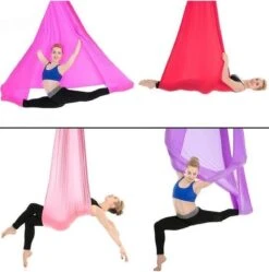 Yoga Aerial Swing Hangmat Compleet Systeem Met 3 Sets Handgrepen Gewicht Tot 300kg Roze -Merkloos Winkel 1188x1200 47