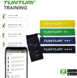 Tunturi 4 Weerstandsbanden Set - Mini Power Body Band - Weerstandsband - Fitness Elastiek - Fitnessband - Trainingsband - Gymnastiekband - Incl. Gratis Fitness App -Merkloos Winkel 1188x1200 56