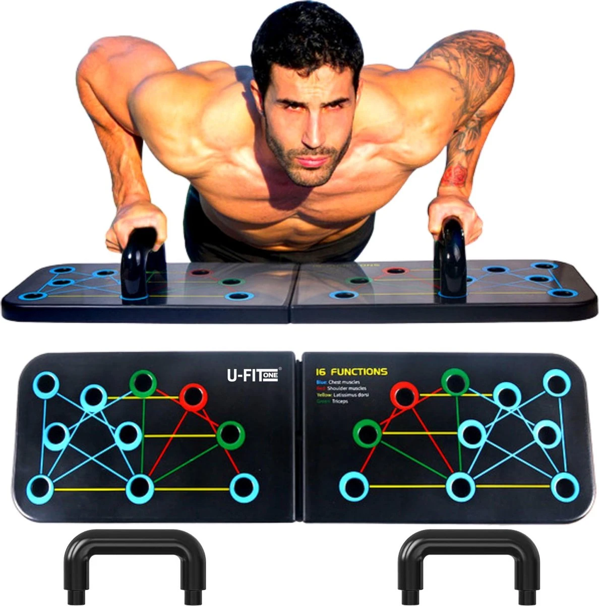 U Fit One® Push Up Bord - Push Up Bars - Push Up Grips - Opdruksteunen - Push Up Bar - Opdruk Bord - Opdruk Steunen - Opdrukken - Fitness - Crossfit - Ufitone 3 U Fit One® Push Up Bord - Push Up Bars - Push Up Grips - Opdruksteunen - Push Up Bar - Opdruk Bord - Opdruk Steunen - Opdrukken - Fitness - Crossfit - Ufitone
