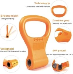 MJ Sports Premium Dumbbell To Kettlebell Grip - Dumbbell Naar Kettlebell Verstelbaar - Dumbbells - Kettlebells - Gewichten - Fitness - One Size - Oranje -Merkloos Winkel 1189x1200 16
